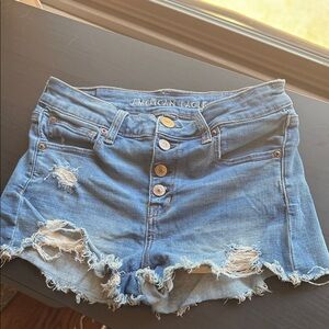 American Eagle Outfitters Light Blue Ripped Jean Shorts